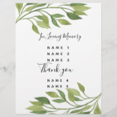 programme de mariage (Dos)