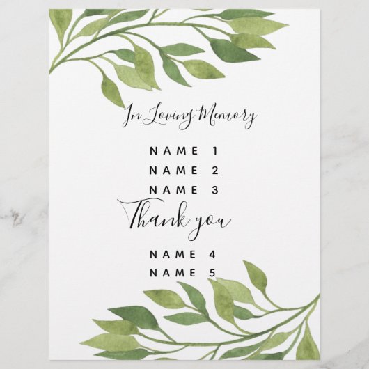 programme de mariage (Dos)