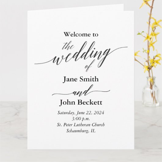 Programme de mariage (Fleur jaune)