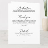 Programme de mariage (Dos)