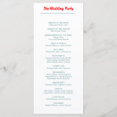 Programme de mariage (Dos)