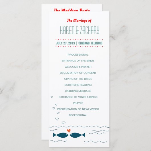 Programme de mariage (Devant / Derrière)