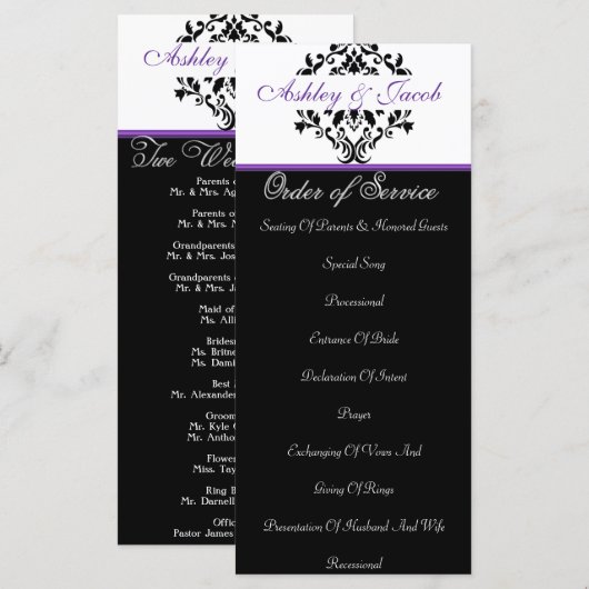 Programme de mariage (Devant / Derrière)