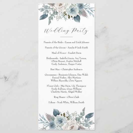 Programme de mariage (4"x9") (Dos)