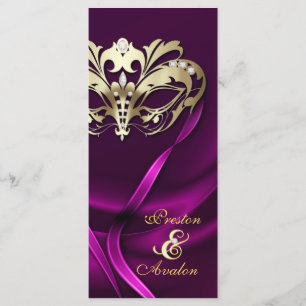 Programme de mariage à bijoux rose mascarade or