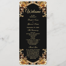 Programme de mariage à cadre doré élégant