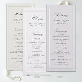 Programme de mariage à cadre écru classique modern