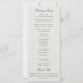 Programme de mariage à cadre écru classique modern (Dos)