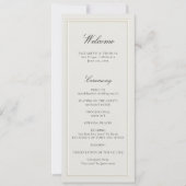 Programme de mariage à cadre écru classique modern (Devant)