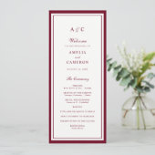 Programme de mariage à cadre élégant classique bor (Debout devant)