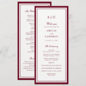 Programme de mariage à cadre élégant classique bor (Devant / Derrière)