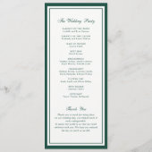 Programme de mariage à cadre élégant classique cou (Dos)