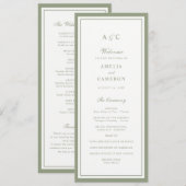 Programme de mariage à cadre élégant classique ver (Devant / Derrière)