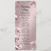 Programme de mariage à cadre floral rose délicat (Dos)