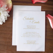 Programme de mariage à calligraphie dorée simple