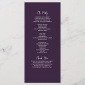Programme de mariage à calligraphie élégante (Dos)