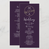 Programme de mariage à calligraphie élégante (Devant / Derrière)