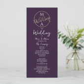 Programme de mariage à calligraphie élégante (Debout devant)