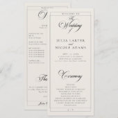 Programme de mariage à calligraphie en ivoire noir (Devant / Derrière)