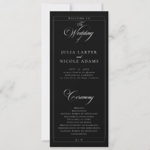 Programme de mariage à calligraphie en ivoire noir