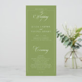 Programme de mariage à calligraphie en ivoire vert (Debout devant)