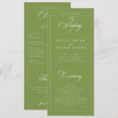 Programme de mariage à calligraphie en ivoire vert (Devant / Derrière)