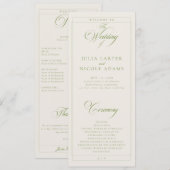 Programme de mariage à calligraphie en ivoire vert (Devant / Derrière)