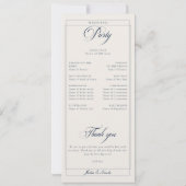 Programme de mariage à calligraphie ivoire Navy cl (Dos)