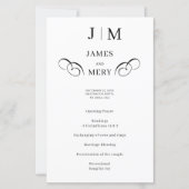 Programme de mariage à calligraphie monogramme cla (Devant)