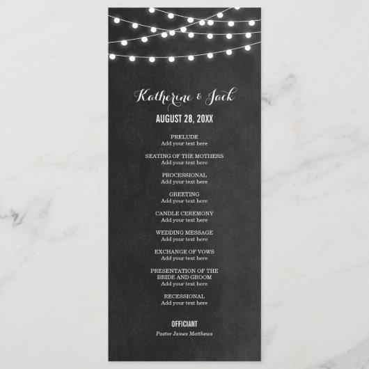 Programme de mariage à cordes de charbon (Devant)