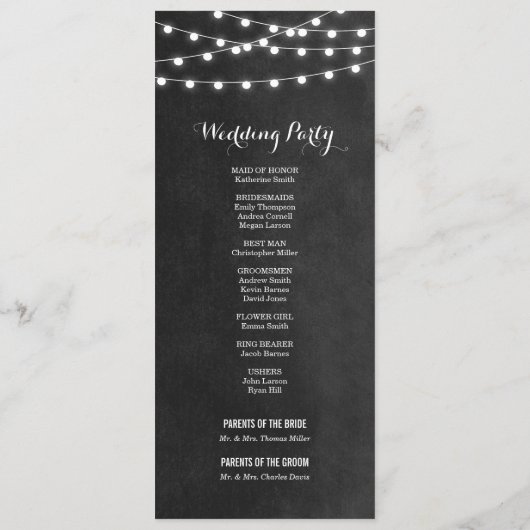 Programme de mariage à cordes de charbon (Dos)