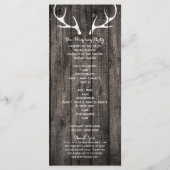Programme de mariage à cornes de cerf rustiques et (Dos)