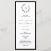 Programme de mariage à couronne de monogramme clas (Devant)