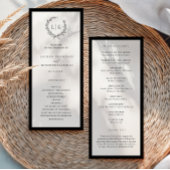 Programme de mariage à couronne de monogramme clas