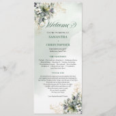 Programme de mariage à feuillage botanique vert po (Devant)