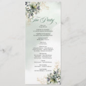 Programme de mariage à feuillage botanique vert po (Dos)