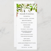 Programme de mariage à feuillage printanier aquare (Devant / Derrière)