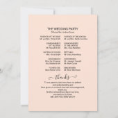 Programme de mariage à feuille d'or rose pêche mon (Dos)