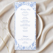 Programme de mariage à fleurs bleues et blanches e