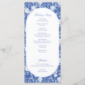 Programme de mariage à fleurs bleues et blanches e (Dos)