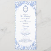 Programme de mariage à fleurs bleues et blanches e (Devant)