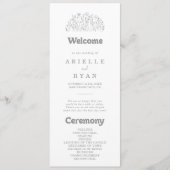 Programme de mariage à fleurs sauvages grises mini (Devant)