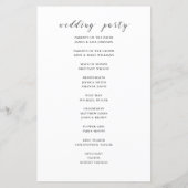 Programme de mariage à la calligraphie noir et bla (Dos)