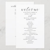 Programme de mariage à la calligraphie noir et bla (Devant / Derrière)