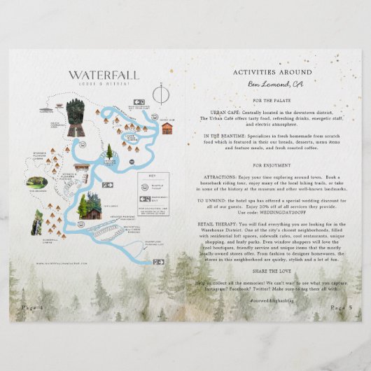 Programme de mariage à la cascade de la forêt rust (Dos)