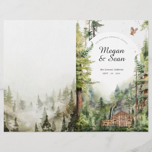 Programme de mariage à la cascade de la forêt rust (Devant)