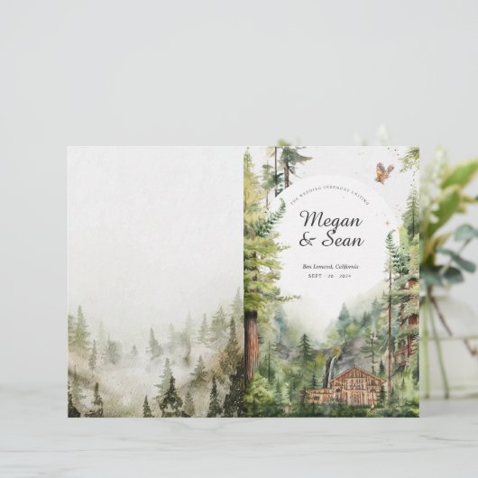 Programme de mariage à la cascade de la forêt rust (Debout devant)