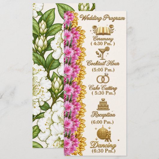 Programme de mariage à la côte de Washington Rhodo (Devant / Derrière)
