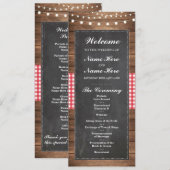 Programme de mariage à la craie rustique Bienvenue (Devant / Derrière)