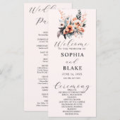 Programme de mariage à la crème aux fleurs blanche (Devant / Derrière)
